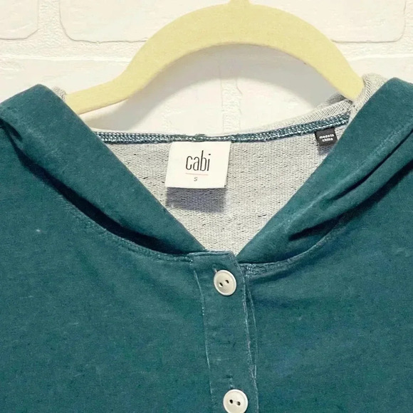 Cabi Womens Stretch Long Sleeve Pullover No Sweat Hoodie Teal Green Small - Picture 7 of 8